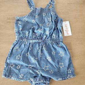 Cat & Jack Star Denim Romper 18M NWT